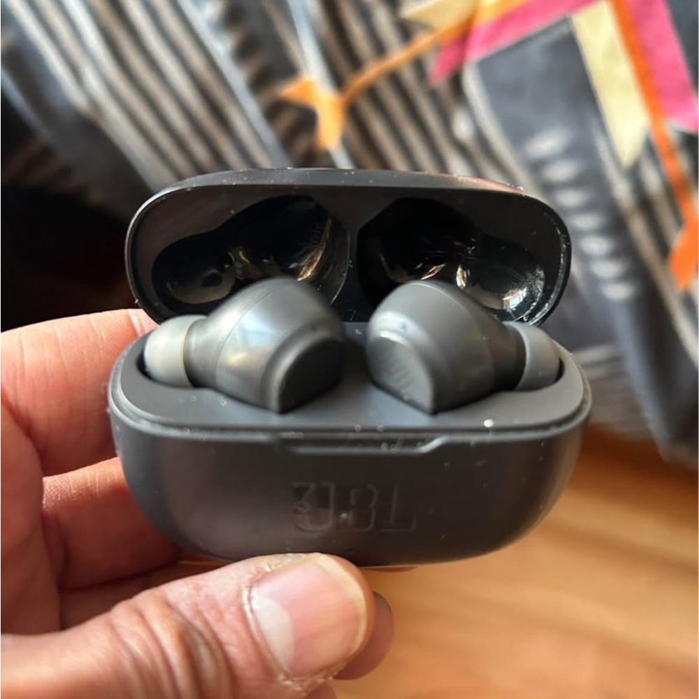 Gray Wireless Earbuds with Charging Case